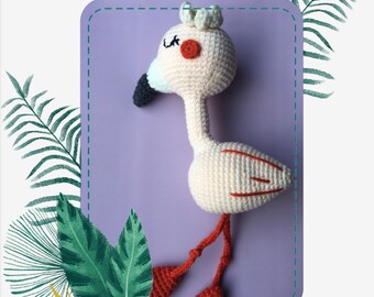 Roze Flamingo gehaakte knuffels / amigurumi kinderen dier pluche pop / kerstcadeau / Thanksgiving cadeau / verjaardagscadeau / Kids cadeau