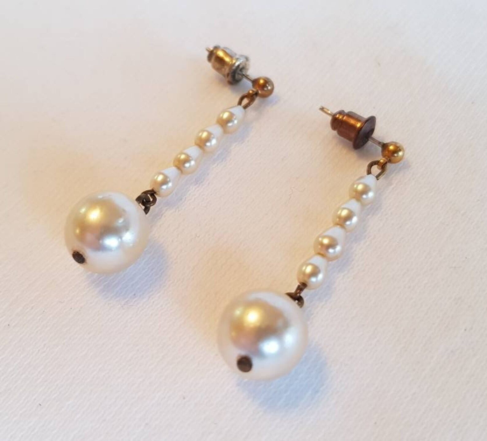 Vintage Pearl Drop Earrings Etsy