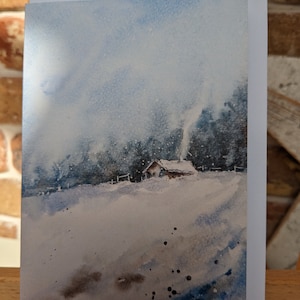 Tarjeta de Navidad individual / tarjeta de artista de acuarela