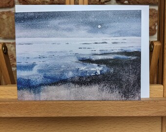Original watercolour A6 artists card - Ocean seascape design, ideal for birthdays, anniversaries, thank you cards for the art lover