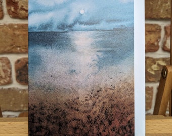 Original watercolour A6 artists card - Ocean seascape design, ideal for birthdays, anniversaries, thank you cards for the art lover