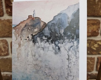 Original watercolour A6 artists card - Ocean seascape design, ideal for birthdays, anniversaries, thank you cards for the art lover