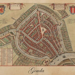 Gouda PRINTABLE MAP Old City Map Innercity Wallpaper