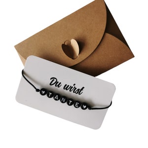 Armband zur Schwangerschaftsverkündung Du wirst... OMA TANTE Schwester Cousine Handarbeit Schwangerschaftsankündigungsarmband