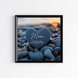Personalisierbares Gedenkbild – Trauerposter mit Namen & Datum | Erinnerungsgeschenk | Trost und Andenken | Beileidsgeschenk