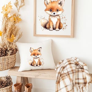 Bügelbild FUCHS FOX Bilder zum aufbügeln auf Stoff, Geschenk Kinder Jungs und Mädchen Aufnäher DTF Transfer Druck Bügelpatches Tier Motiv