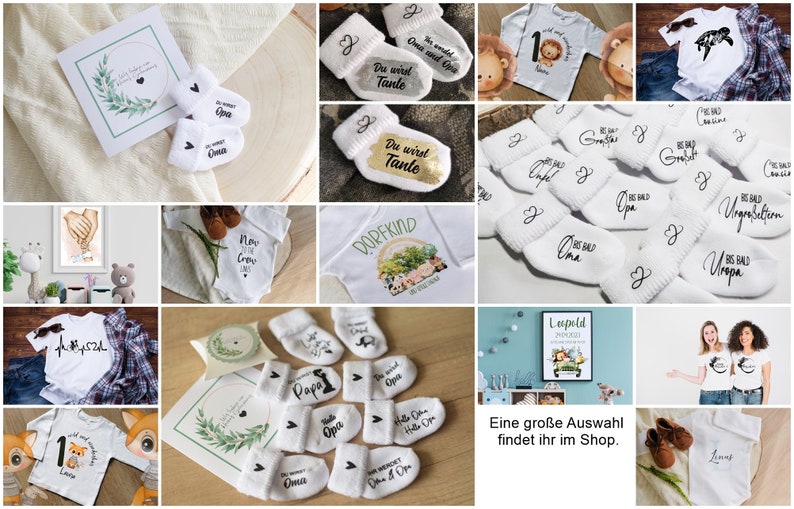 Announce pregnancy, baby sock white, personalized you will be grandma grandpa uncle aunt, sock edge with heart image 6