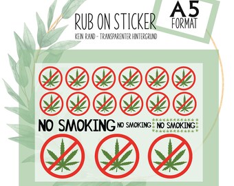 Autocollants / autocollants CANNABIS interdiction de fumer de l'herbe à coller sur la porcelaine, le verre, le plastique, le bois, le métal, pour les restaurants, les bars et bien plus encore