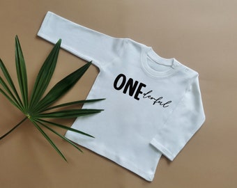 ONE DERFUL Chemise d’anniversaire, T-shirt d’anniversaire, Premier anniversaire de garçon fille, onederful, MANCHES LONGUES