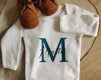 Mini last name baby bodysuit customizable with name, pregnancy announcement, bodysuit baby, birth gift, babybody personalized