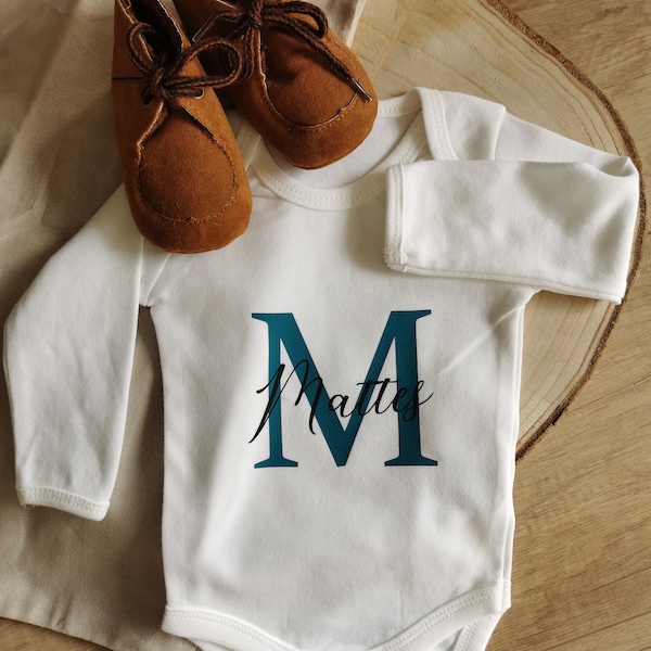 Mini Nachname Baby body mit Name personalisierbar, Schwangerschaft verkünden, Body Baby, Geburtsgeschenk, Babybody personalisiert