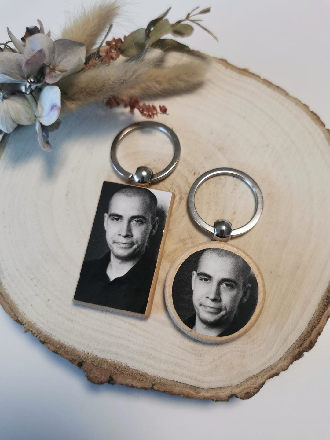 Mit Keychain Wooden Keychain Personalized With Photo and Engraving – Gift for ...
