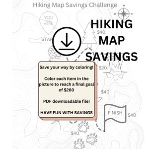 Color and save/ Coloring Savings Challenge / Savings Challenge Printable / 260 Savings Challenge / Hiking Savings Challenge / Hiking Saving