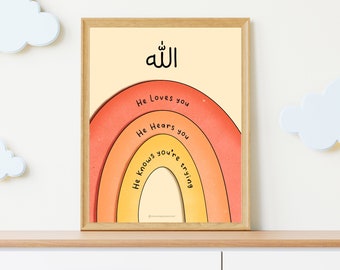 Islamic Kids Print | Muslim Kids Print | Personalised Kids Print | Children's Islamic Print | Islamic Print | Islamic Kids Room Decor