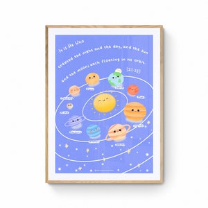 The Solar System | Planets Print | Islamic Print | Children's Islamic Print | Islamic Art | Islamic Educational Art | Islamic Gift | Qur'an