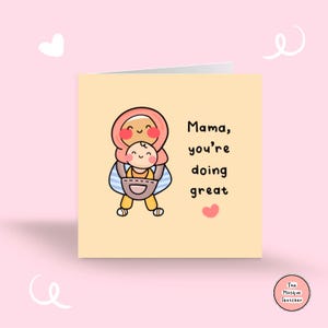 Mamãe, você está indo muito bem | Cartão de mamãe muçulmana | Cartão de dia das mães | Cartão de felicitações islâmico | Cartão de felicitações muçulmano | Mamãe muçulmana | Presente para nova mamãe