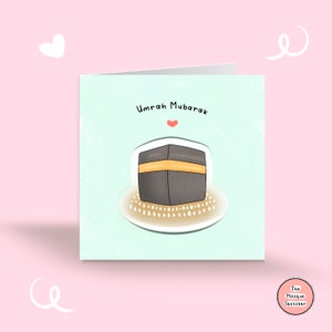 Cartão Umrah Mubarak | Cartão Hajj Mubarak | Cartão de felicitações islâmico | Cartão de felicitações muçulmano | Cartão-presente islâmico | Presente islâmico | Umrah | Hajj