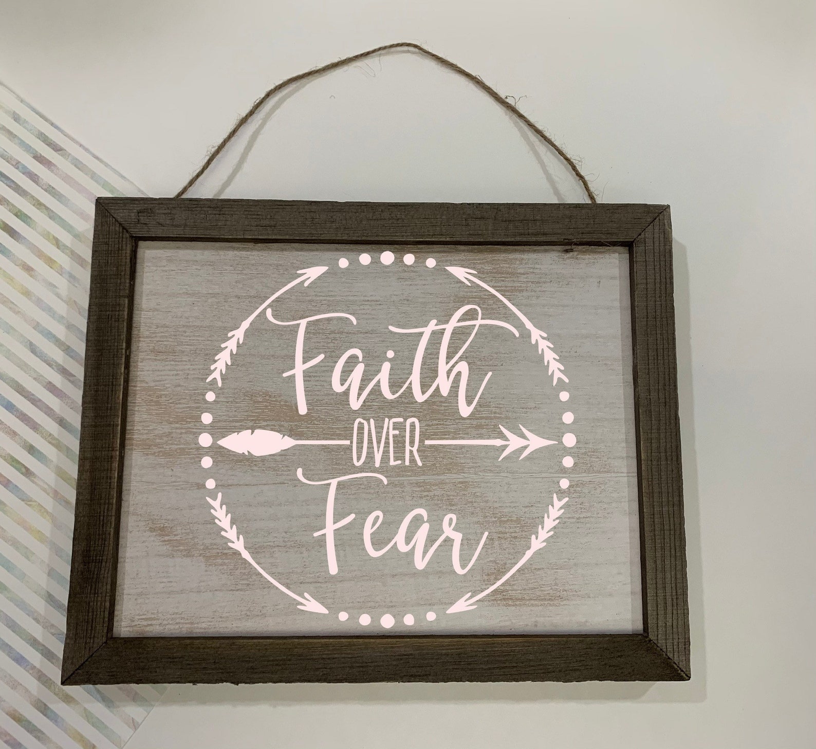 Faith Over Fear Wall Decor Christian Wall Decor Etsy UK