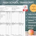 Fillable Printable High School Transcript Template, Homeschool Report ...