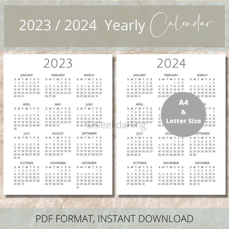 Jaarkalender 2024 Op A4 Formaat Image to u