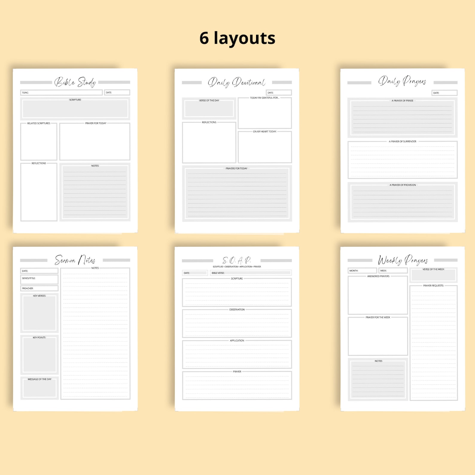 Prayer Journal Printable Inserts for Happy Planner Users | Prayer Journal Inserts for Bible ...