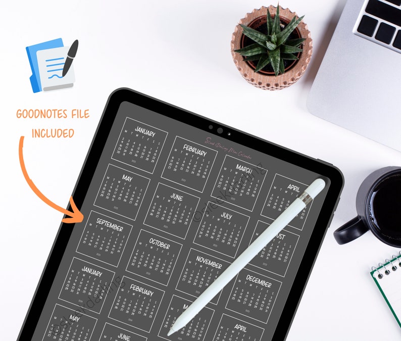 Digital Mini Calendar 2023 2024 Digital Planner Stickers