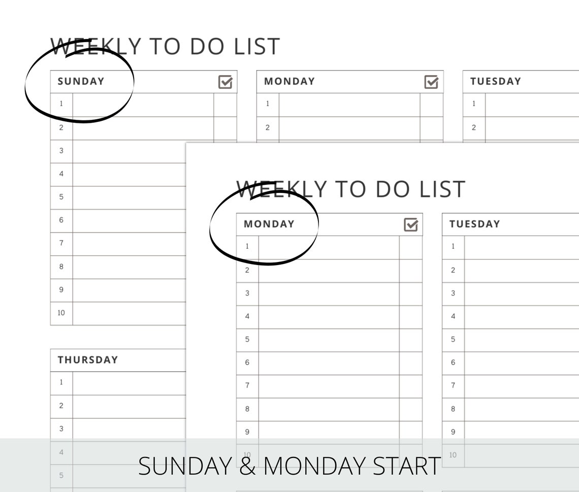 Weekly to Do List Printable Landscape to Do List for Digital Planner ...