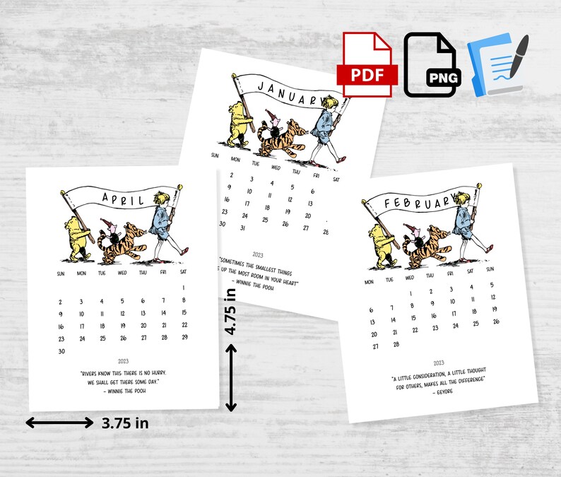 2023 Mini Calendar Printable Winnie The Pooh Desk Calendar Etsy M xico 2023 Mini Calendar Printable Winnie The Pooh Desk Calendar Etsy M xico