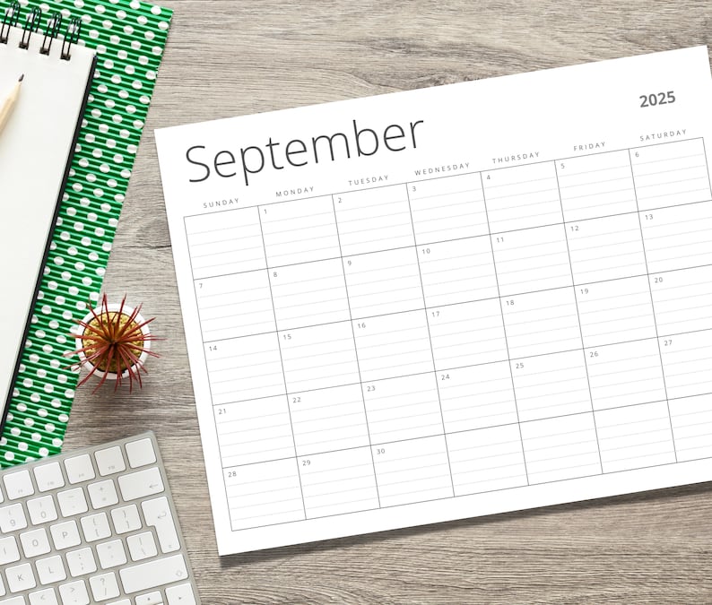 Printable 2024 &amp; 2025 Monthly Calendar Blank and Lined Monday and ...