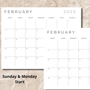 2024 2025 Printable Monthly Calendar, Back to School 12 Month Desk ...