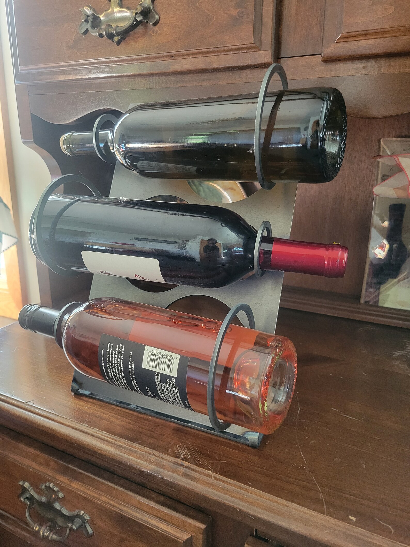 Table Top 3 Bottle Wine Rack Plasma DXF CNC Bottle Holder Etsy