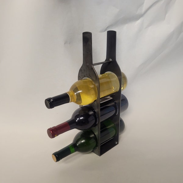 3 Bottle Wine Stand Rack Counter Plasma DXF CNC