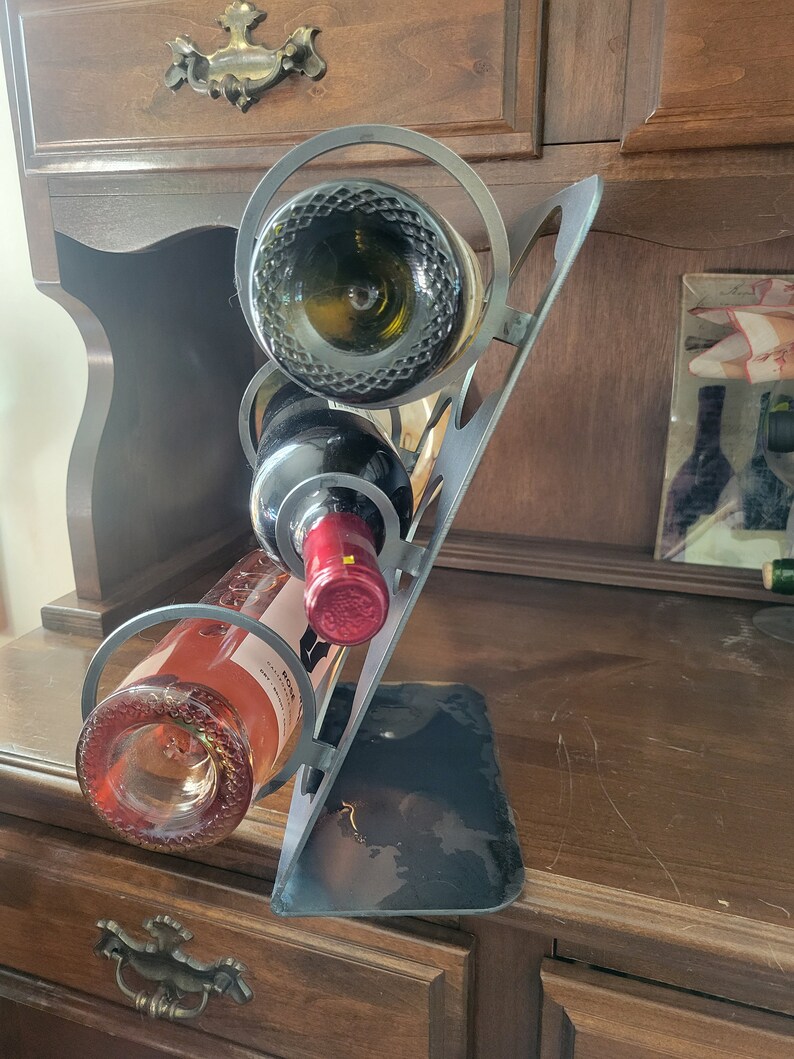 Table Top 3 Bottle Wine Rack Plasma DXF CNC Bottle Holder Etsy Sweden