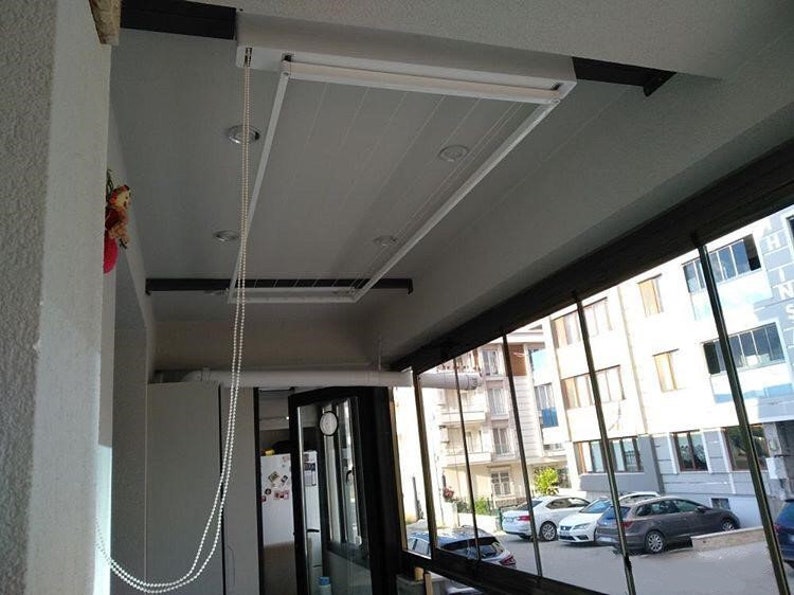 Ceiling Mounted Laundry Drying Rack Hanging Laundry Drying Etsy Canada