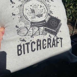 I practice bitchcraft throw 18 x 18 pilllowcase, witchy pillowcase, Bitchcraft pillowcase