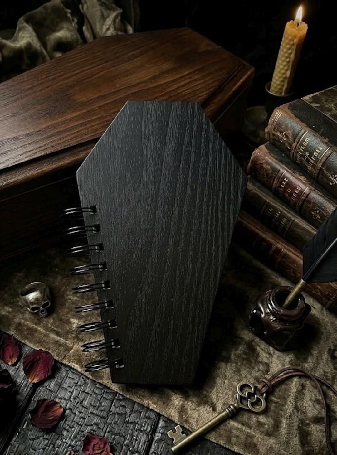 Handmade Coffin Notebook, Gothic Black Journal for Dark Writers ...