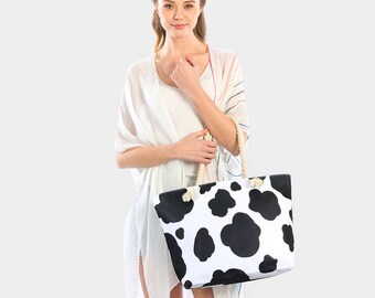 Cow Print Beach Tote Bag Summer Cruise