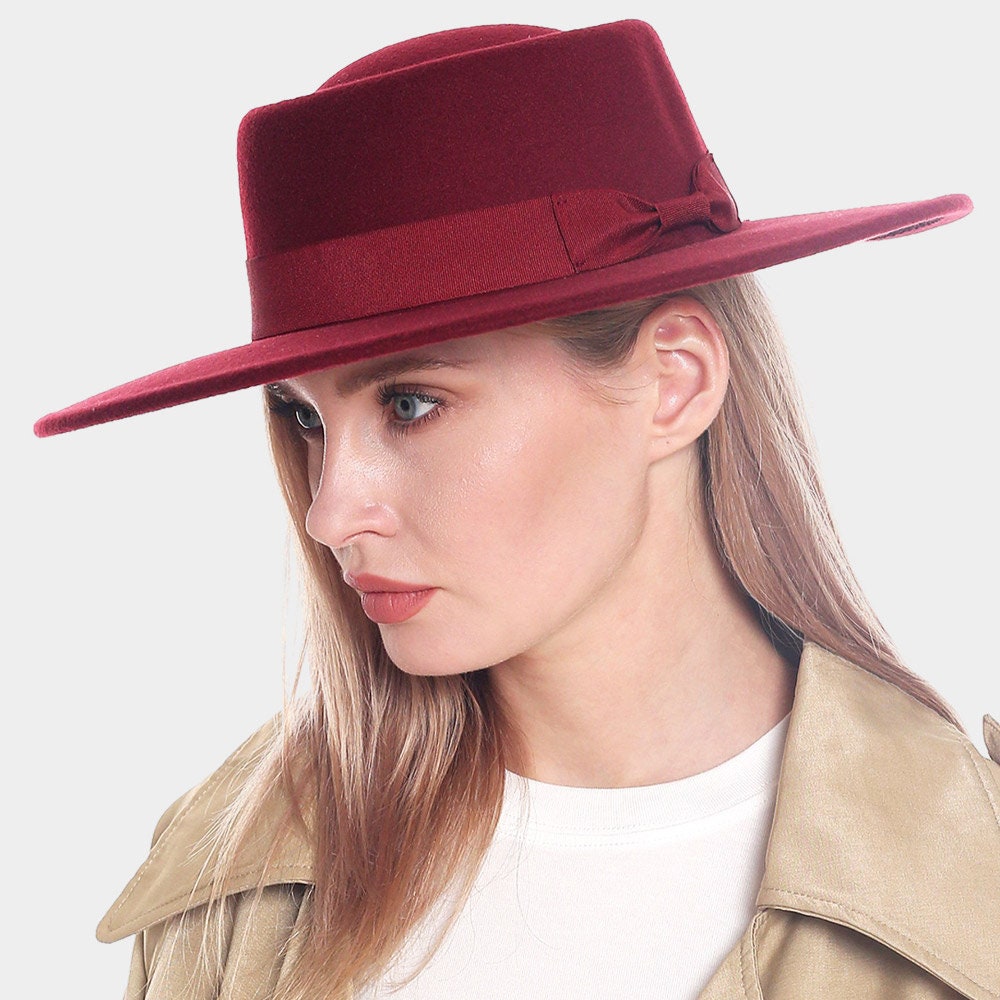 Bow Accented Solid Panama Hat - Etsy