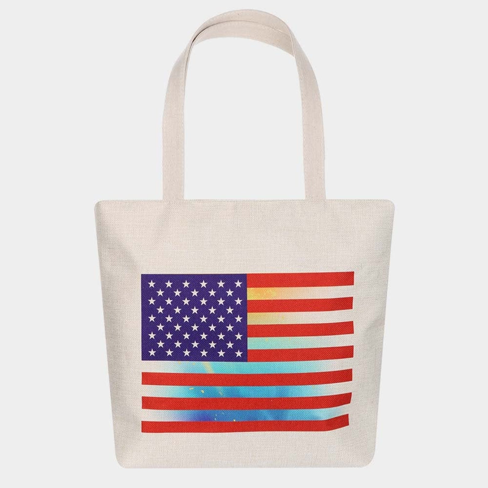 USA Flag Print Canvas Tote Eco Bag Etsy