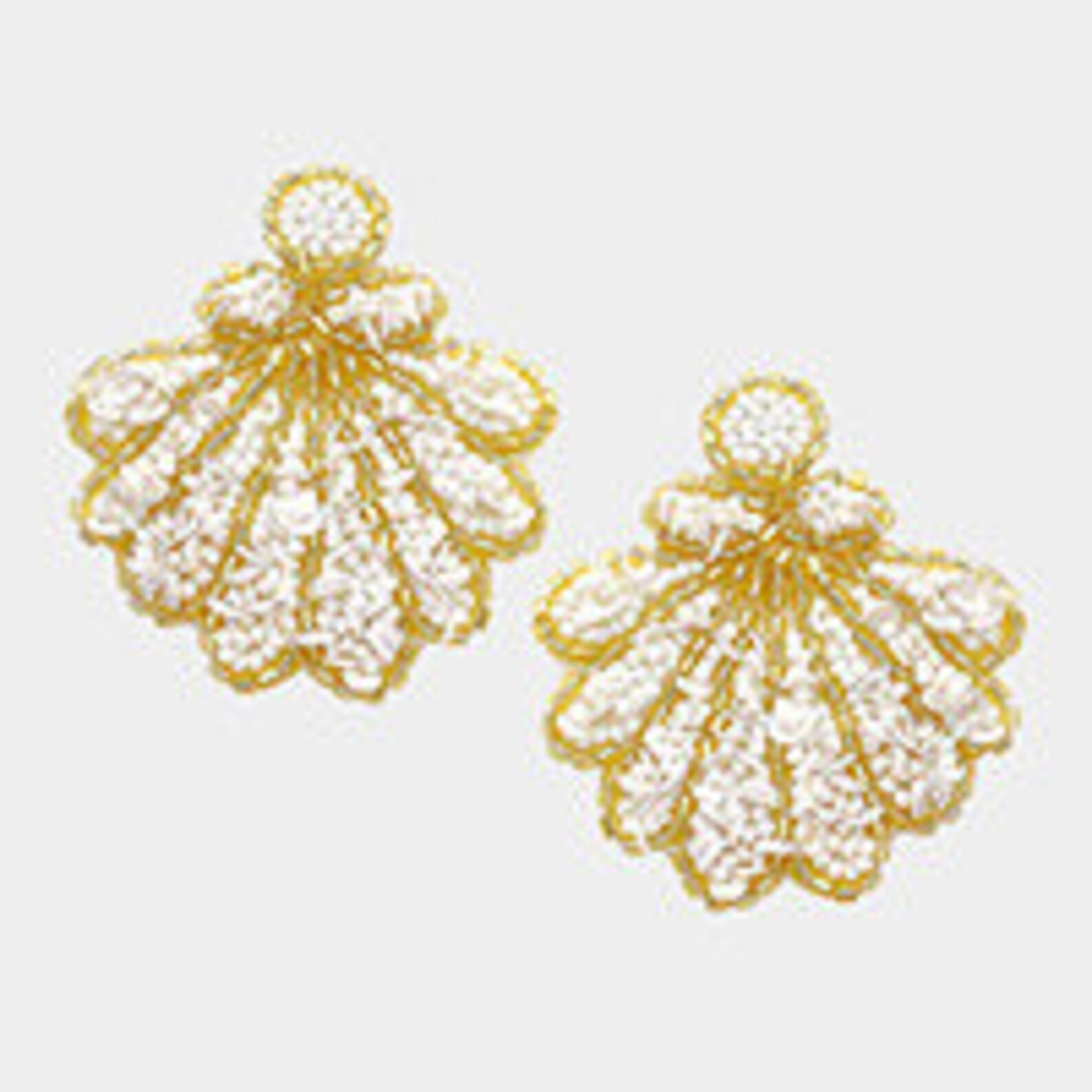 Felt Back Beaded Shell Dangle Earrings Etsy