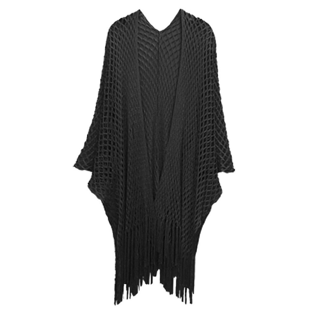 Metallic Crochet Fringe Kimono Poncho Etsy