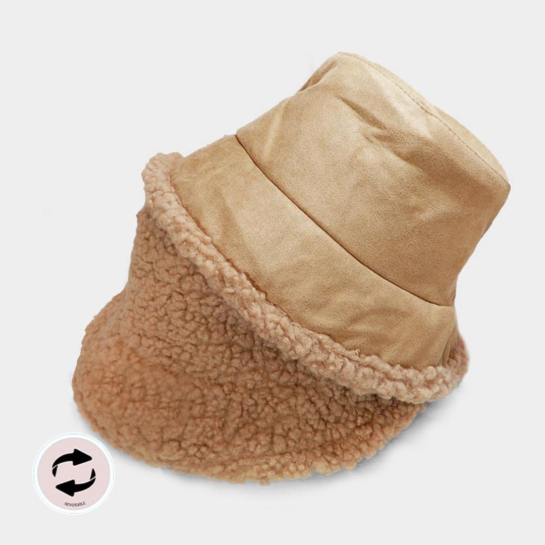 Reversible Faux Fur Sherpa Bucket Hat - Etsy