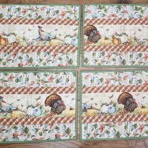 Autumn Blessings and Fall Days Handmade Placemats-Set of 4