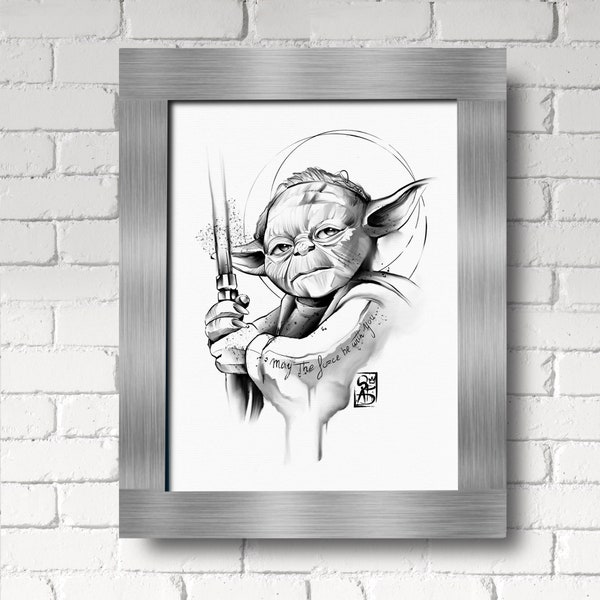 YODA - A4 Edition Limitée -Poster yoda - poster Starwars- Jedi- Maître Yoda-