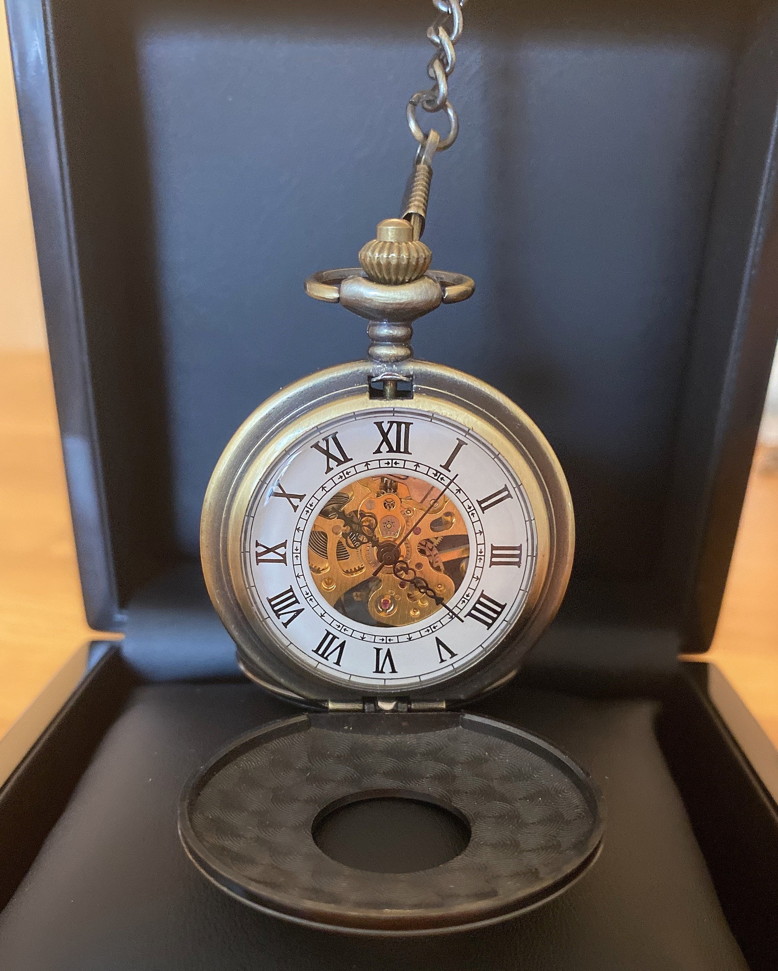 Mechanical watch wind up pocket watch skeleton watch Etsy