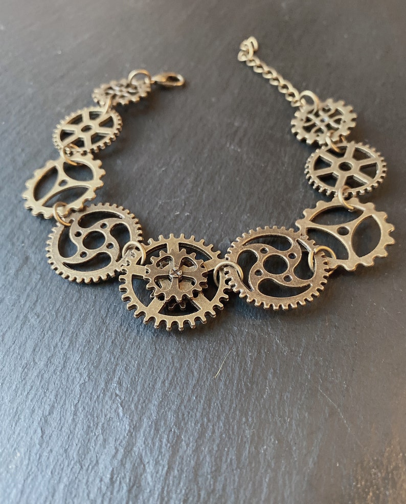 skeleton steampunk bracelet cog steampunk bracelet