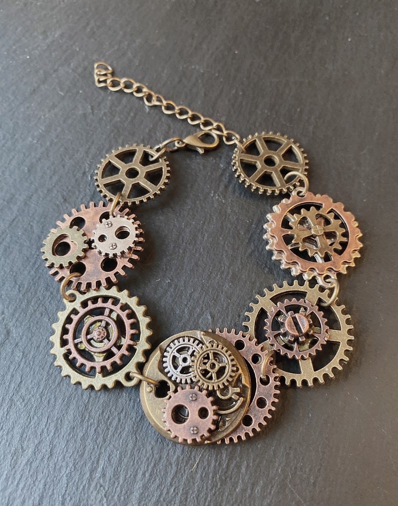 skeleton steampunk bracelet cog steampunk bracelet