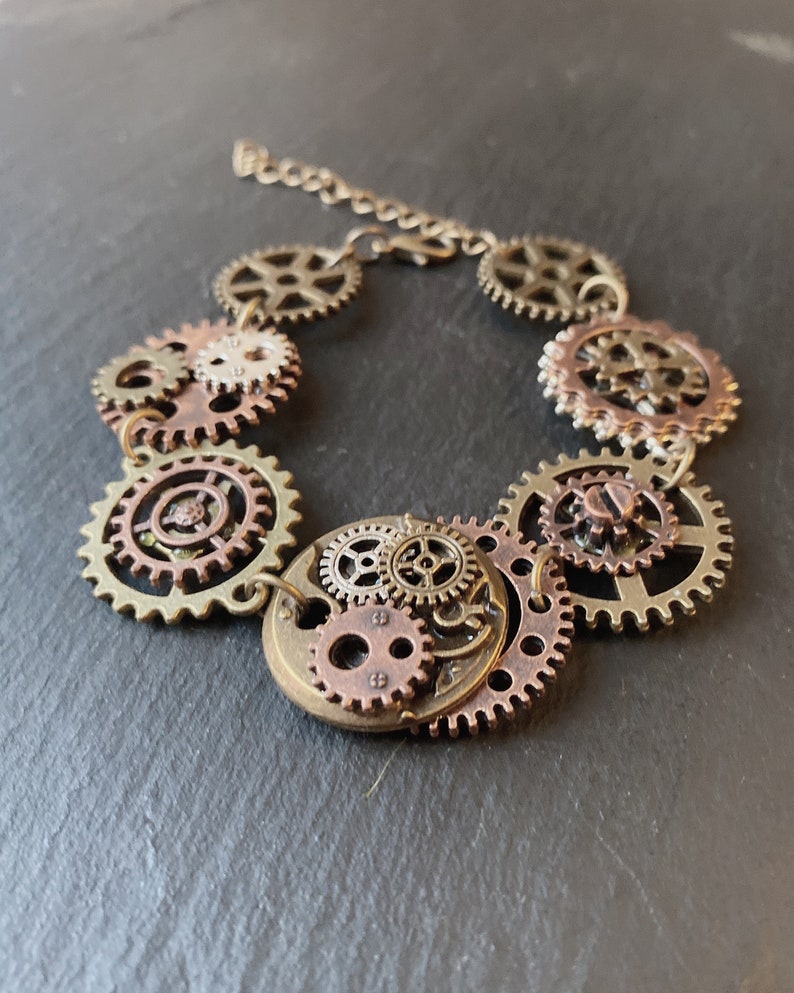 skeleton steampunk bracelet cog steampunk bracelet