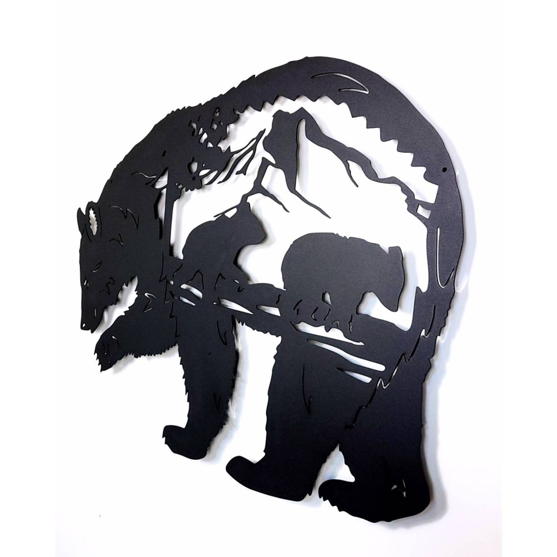 Bear metal wall art living room decoration big bear metal Etsy
