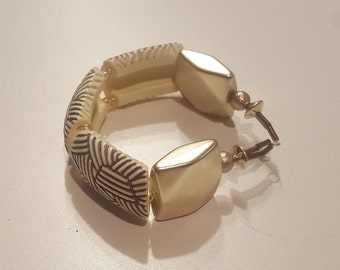 Gold Zebra Beaded Bracelet